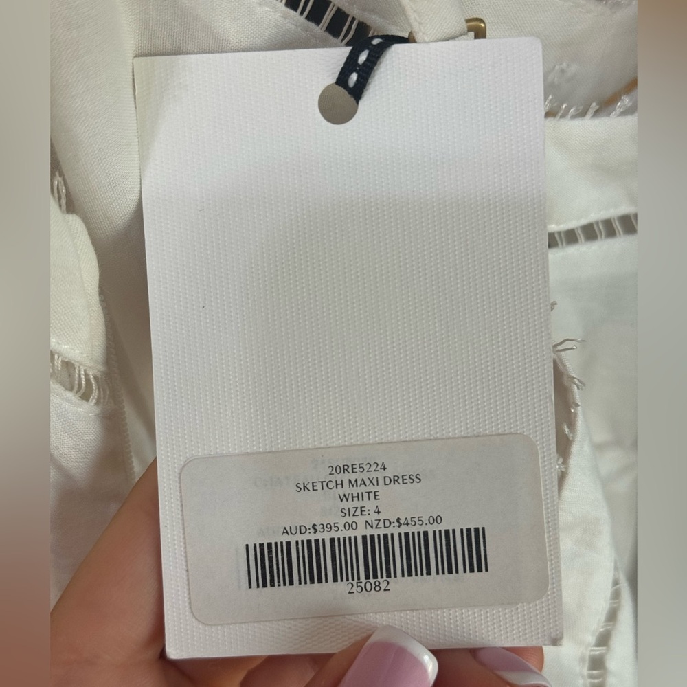 NWT AJE White Maxi summer Dress with gold buttons size 4 - Picture 7 of 7